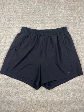Gymshark Woven Pocket Shorts Womens L Black Elastic Waist High Waisted Active